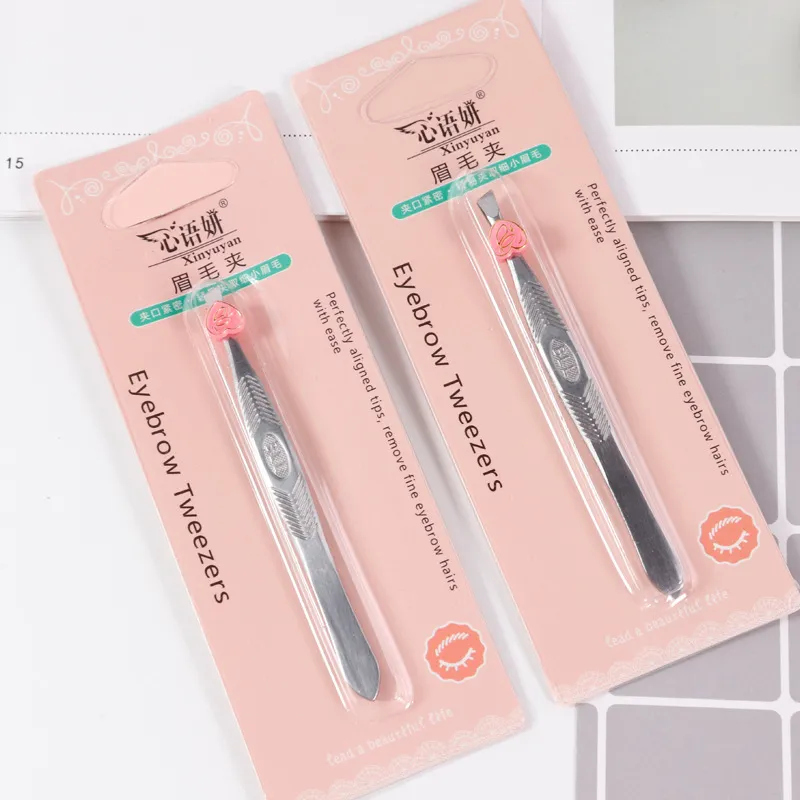 Stainless Steel Slanted Eyebrow Tweezers – Precision Grooming Tool for Plucking, Shaping & Multi-purpose Makeup Use